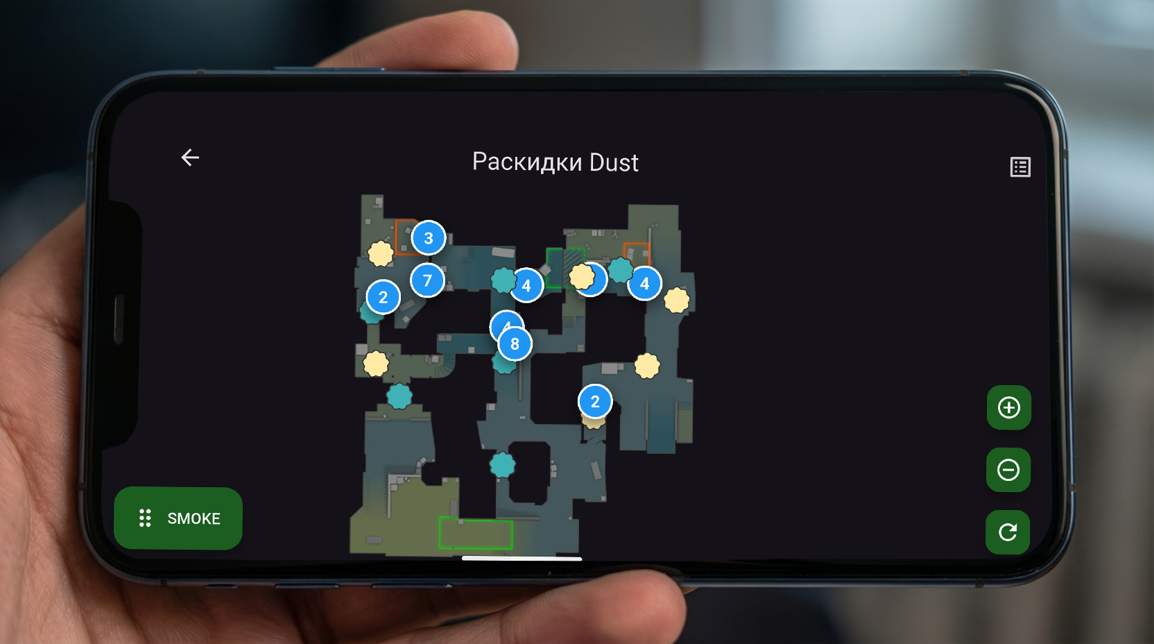 Интерактивная карта CS2 с точками для тренировки